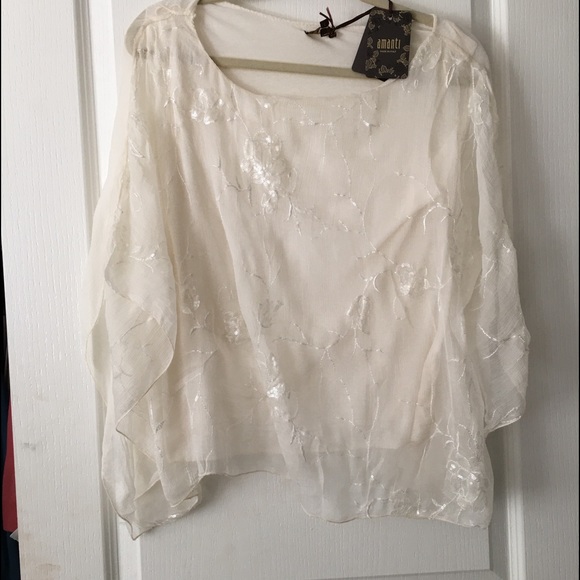 Silk Chifon with flower embroidery with Sequins. - Picture 1 of 6